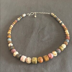 Jay King stone necklace with sterling detail.